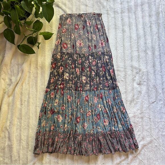Vintage Dresses & Skirts - Vintage Karen Kane Mixed Floral Floral Print Cottagecore Maxi Skirt
